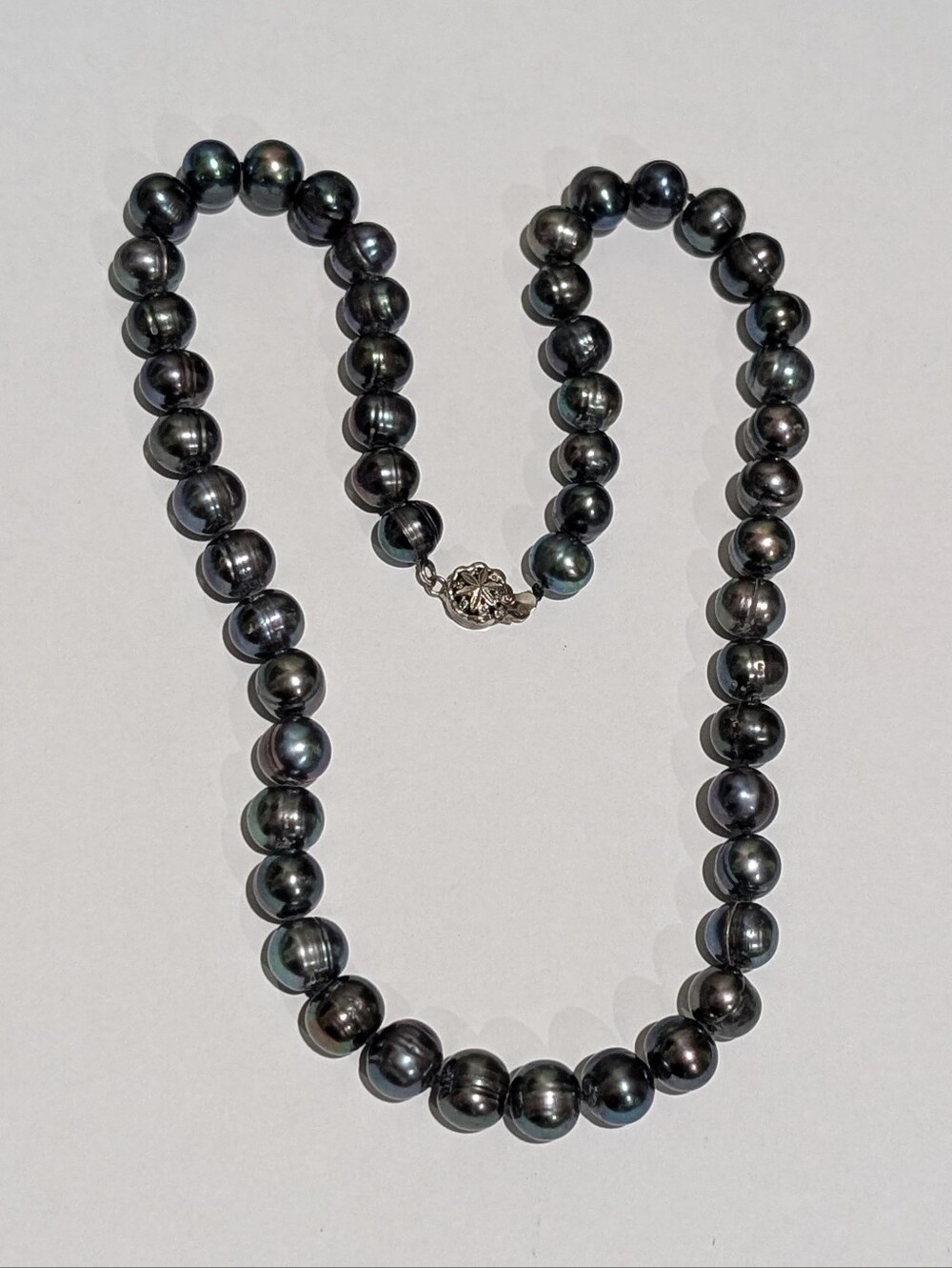 Tahitian Purple Black Baroque 8mm Freshwater Pearls 17" Necklace